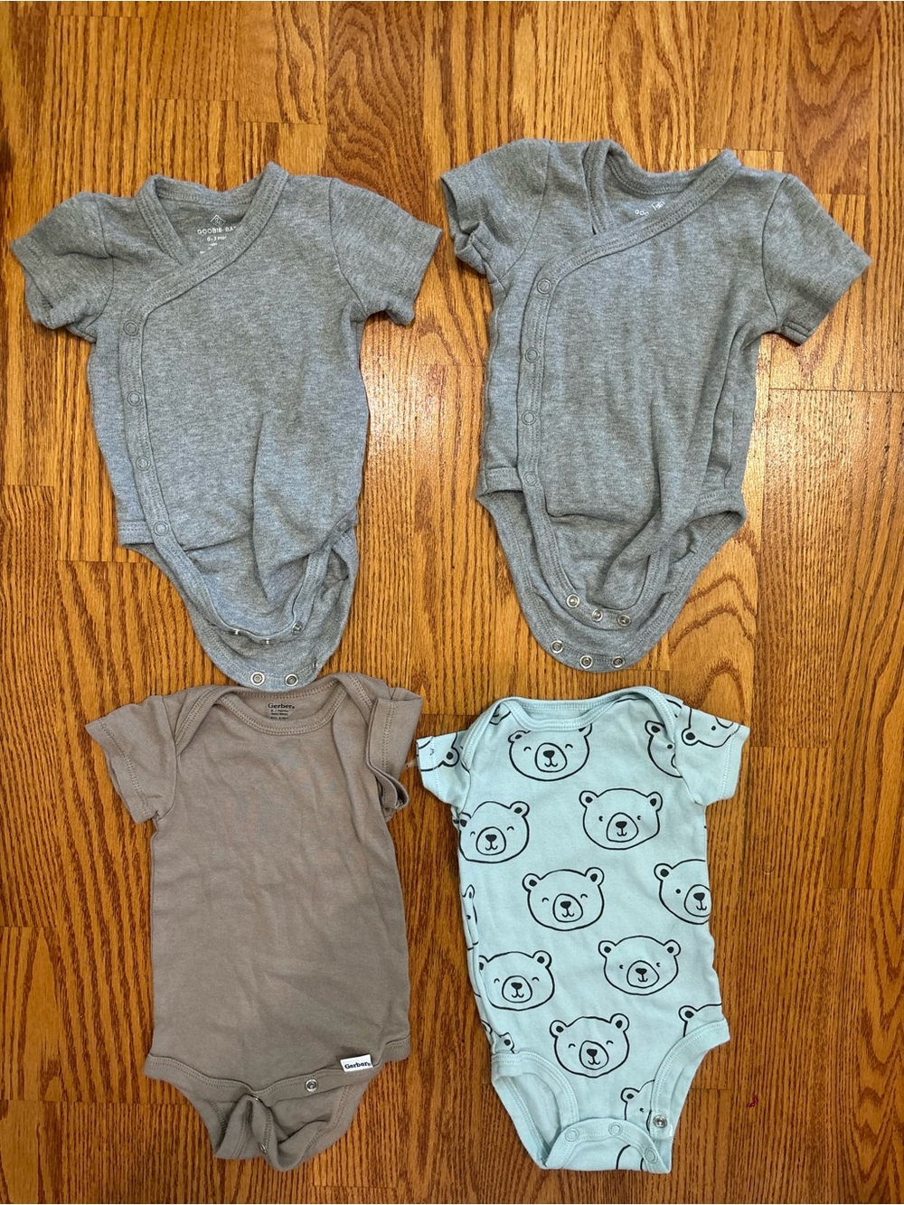0-3 month bodysuits Goobie baby kimono style short sleeve baby boy